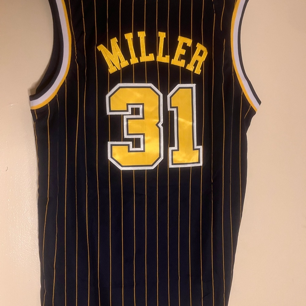 embroidered indiana reggie pinstripe basketball jersey